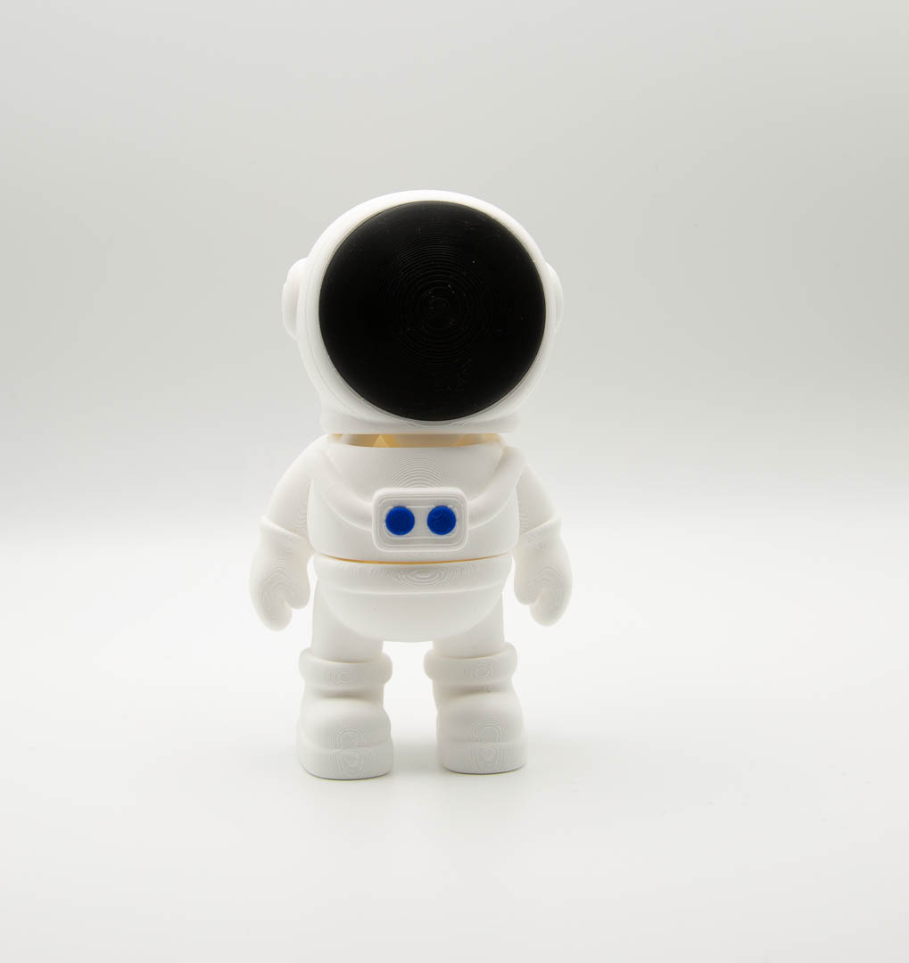Flexi astronaut Mini Big front view with black visor