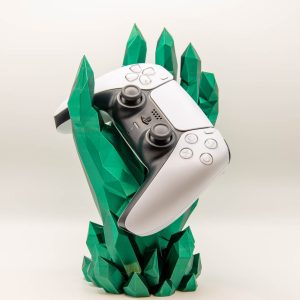 Emerald green crystal hand controller holder – 3D printed PS5 and Xbox controller stand