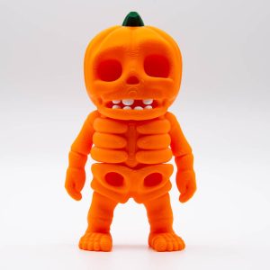 Pumpkin skeleton flexi Halloween fidget toy – 3D printed articulated toy
