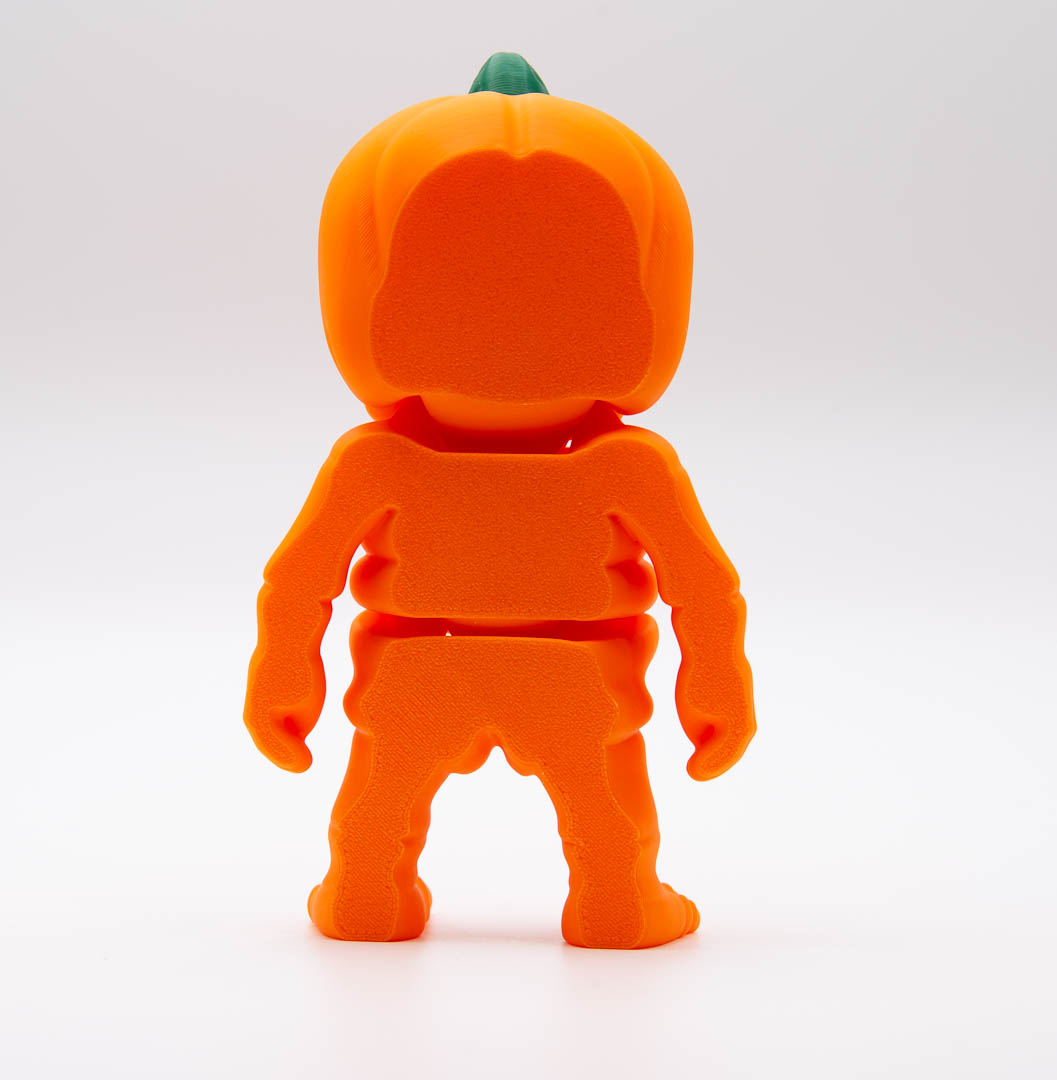 Pumpkin skeleton flexi Halloween fidget toy – 3D printed articulated toy
