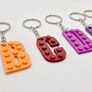 3D printed building-brick style initial letter keyring