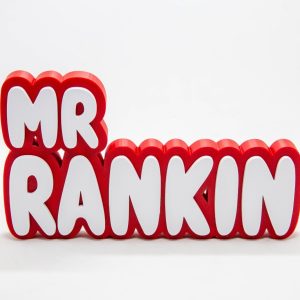 Personalised 3D printed multicolour name plate for a desk or shelf